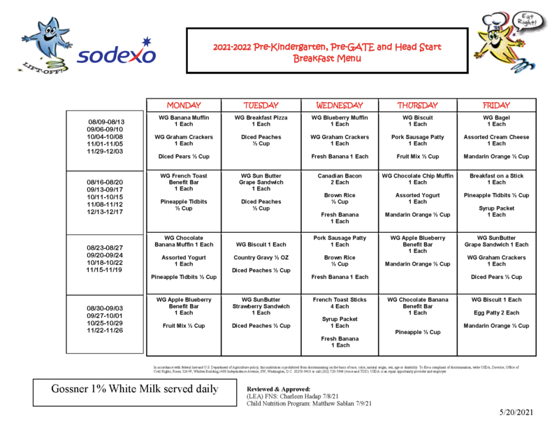 School Menu 2
