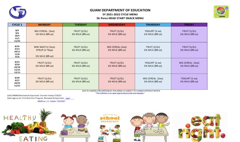 School Menu 3